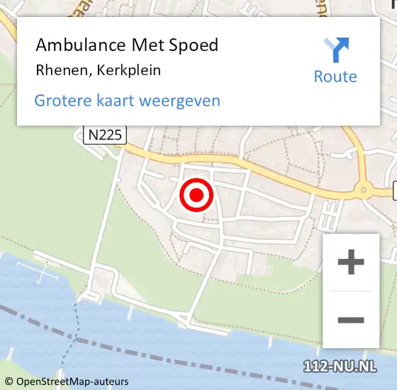 Locatie op kaart van de 112 melding: Ambulance Met Spoed Naar Rhenen, Kerkplein op 18 juni 2016 11:56