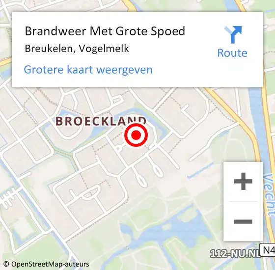 Locatie op kaart van de 112 melding: Brandweer Met Grote Spoed Naar Breukelen, Vogelmelk op 18 juni 2016 12:38