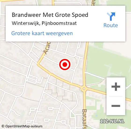 Locatie op kaart van de 112 melding: Brandweer Met Grote Spoed Naar Winterswijk, Pijnboomstraat op 18 juni 2016 13:01