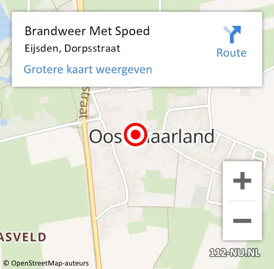 Locatie op kaart van de 112 melding: Brandweer Met Spoed Naar Eijsden, Dorpsstraat op 18 juni 2016 14:10