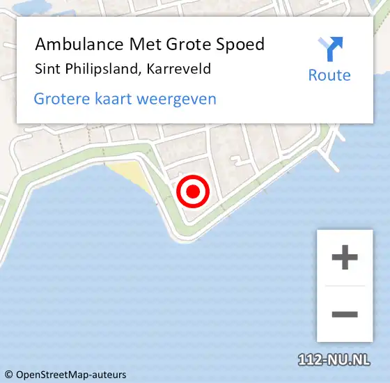 Locatie op kaart van de 112 melding: Ambulance Met Grote Spoed Naar Sint Philipsland, Karreveld op 18 juni 2016 15:31