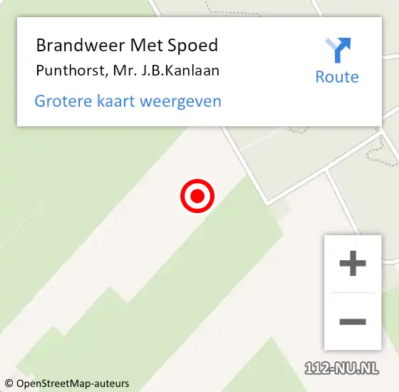 Locatie op kaart van de 112 melding: Brandweer Met Spoed Naar Punthorst, Mr. J.B.Kanlaan op 18 juni 2016 15:39