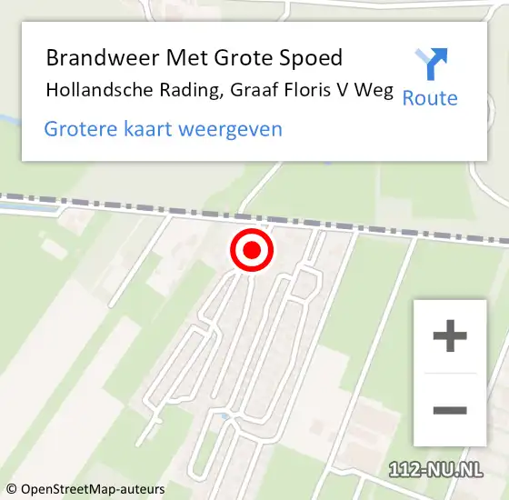 Locatie op kaart van de 112 melding: Brandweer Met Grote Spoed Naar Hollandsche Rading, Graaf Floris V Weg op 18 juni 2016 16:22