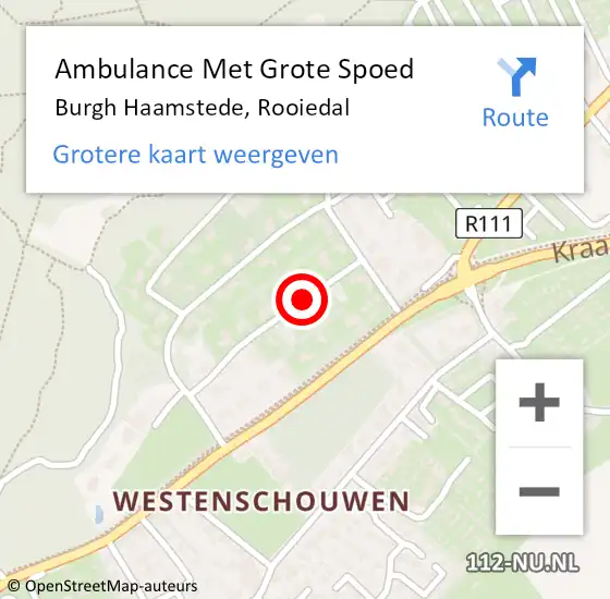 Locatie op kaart van de 112 melding: Ambulance Met Grote Spoed Naar Burgh Haamstede, Rooiedal op 16 september 2013 14:06