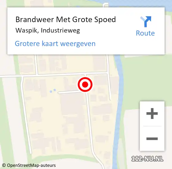 Locatie op kaart van de 112 melding: Brandweer Met Grote Spoed Naar Waspik, Industrieweg op 18 juni 2016 18:20