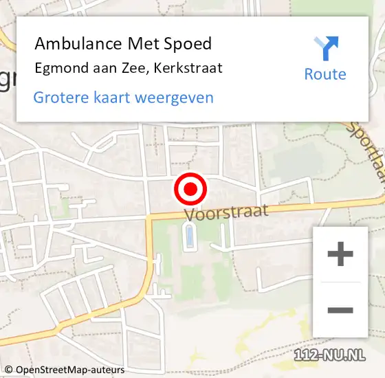 Locatie op kaart van de 112 melding: Ambulance Met Spoed Naar Egmond aan Zee, Kerkstraat op 18 juni 2016 19:12