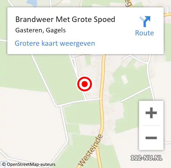 Locatie op kaart van de 112 melding: Brandweer Met Grote Spoed Naar Gasteren, Gagels op 18 juni 2016 19:36