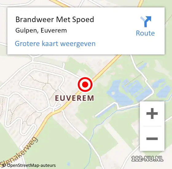 Locatie op kaart van de 112 melding: Brandweer Met Spoed Naar Gulpen, Euverem op 18 juni 2016 19:59