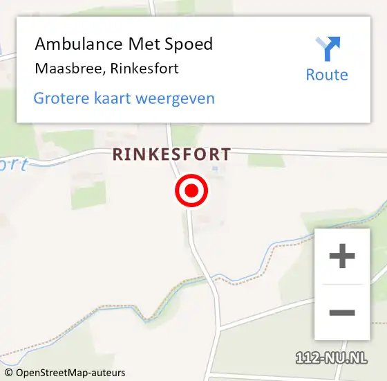 Locatie op kaart van de 112 melding: Ambulance Met Spoed Naar Maasbree, Rinkesfort op 18 juni 2016 20:50