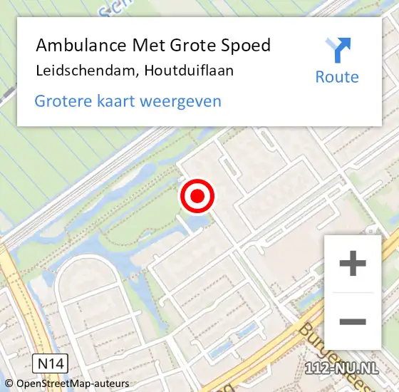 Locatie op kaart van de 112 melding: Ambulance Met Grote Spoed Naar Leidschendam, Houtduiflaan op 18 juni 2016 21:59