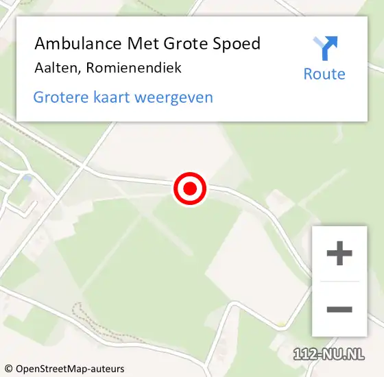 Locatie op kaart van de 112 melding: Ambulance Met Grote Spoed Naar Aalten, Romienendiek op 19 juni 2016 01:36