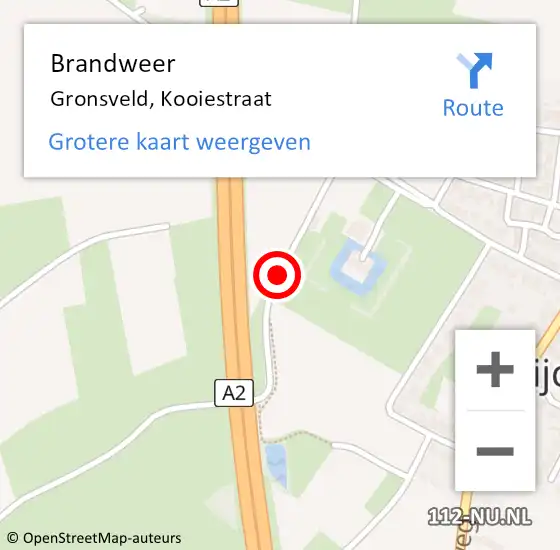 Locatie op kaart van de 112 melding: Brandweer Gronsveld, Kooiestraat op 18 december 2013 16:30