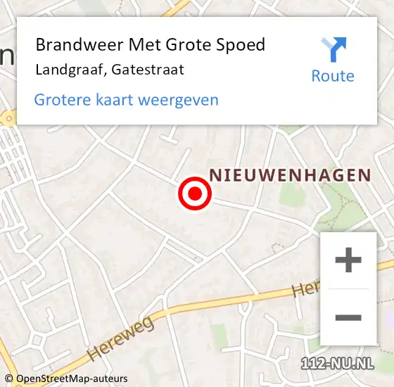 Locatie op kaart van de 112 melding: Brandweer Met Grote Spoed Naar Landgraaf, Gatestraat op 19 juni 2016 04:42