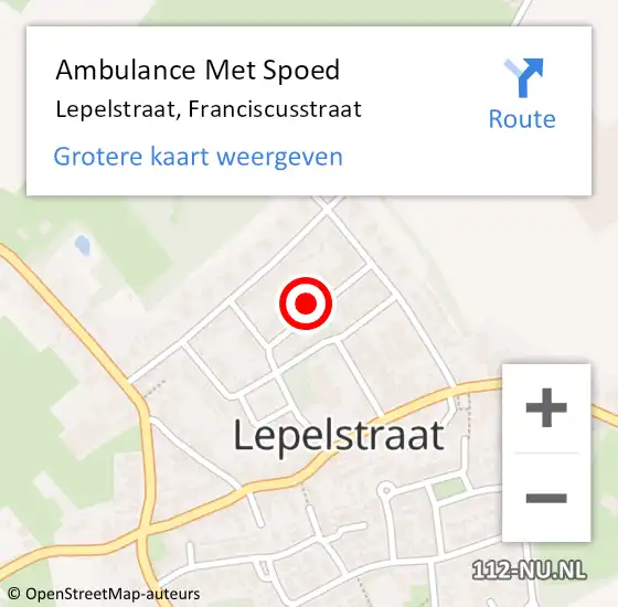 Locatie op kaart van de 112 melding: Ambulance Met Spoed Naar Lepelstraat, Franciscusstraat op 19 juni 2016 06:44