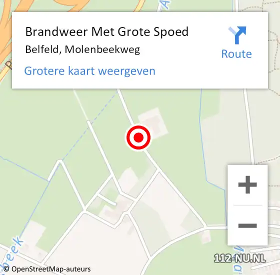 Locatie op kaart van de 112 melding: Brandweer Met Grote Spoed Naar Belfeld, Molenbeekweg op 19 juni 2016 11:09