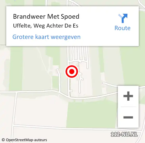 Locatie op kaart van de 112 melding: Brandweer Met Spoed Naar Uffelte, Weg Achter De Es op 19 juni 2016 11:40