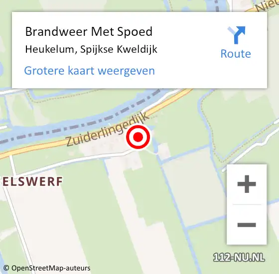 Locatie op kaart van de 112 melding: Brandweer Met Spoed Naar Heukelum, Spijkse Kweldijk op 19 juni 2016 11:48