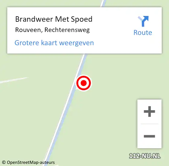 Locatie op kaart van de 112 melding: Brandweer Met Spoed Naar Rouveen, Rechterensweg op 19 juni 2016 12:58