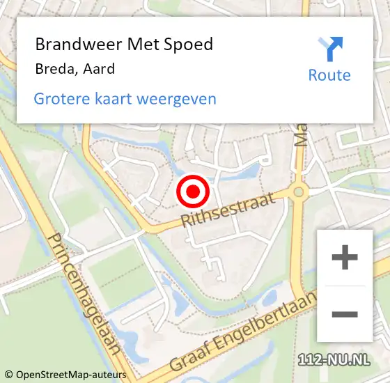 Locatie op kaart van de 112 melding: Brandweer Met Spoed Naar Breda, Aard op 19 juni 2016 13:45