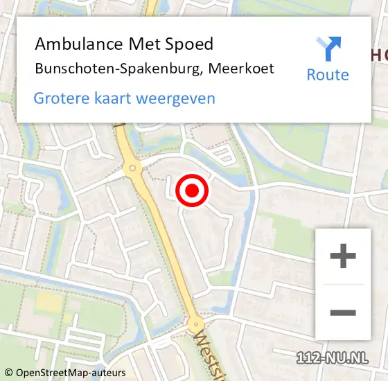 Locatie op kaart van de 112 melding: Ambulance Met Spoed Naar Bunschoten-Spakenburg, Meerkoet op 19 juni 2016 13:45