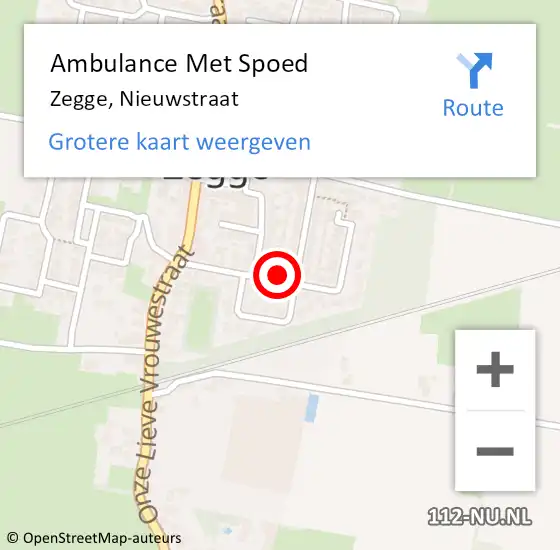 Locatie op kaart van de 112 melding: Ambulance Met Spoed Naar Zegge, Nieuwstraat op 19 juni 2016 14:16