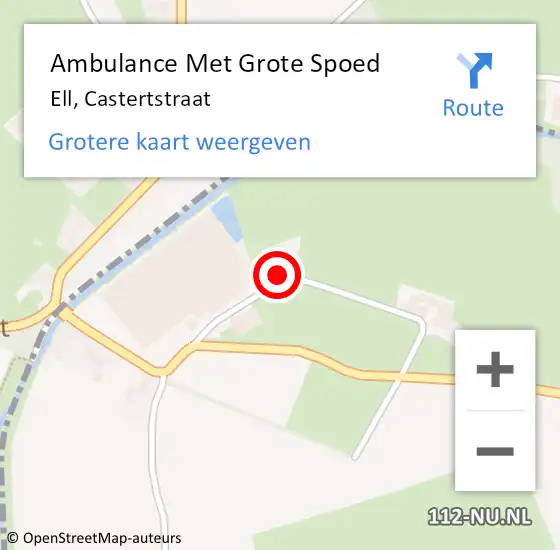 Locatie op kaart van de 112 melding: Ambulance Met Grote Spoed Naar Ell, Castertstraat op 19 juni 2016 14:39