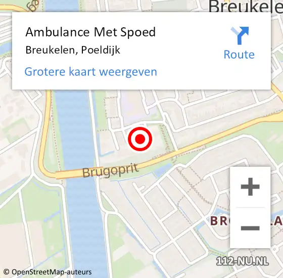 Locatie op kaart van de 112 melding: Ambulance Met Spoed Naar Breukelen, Poeldijk op 19 juni 2016 15:35