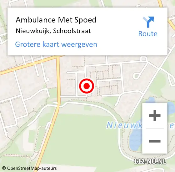 Locatie op kaart van de 112 melding: Ambulance Met Spoed Naar Nieuwkuijk, Schoolstraat op 19 juni 2016 17:07