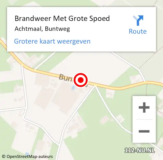 Locatie op kaart van de 112 melding: Brandweer Met Grote Spoed Naar Achtmaal, Buntweg op 19 juni 2016 17:17