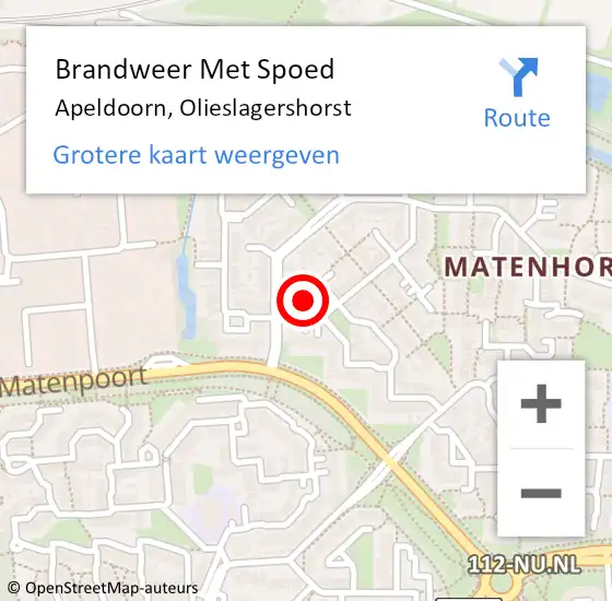 Locatie op kaart van de 112 melding: Brandweer Met Spoed Naar Apeldoorn, Olieslagershorst op 19 juni 2016 18:22