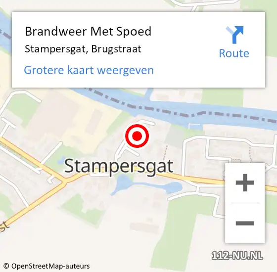 Locatie op kaart van de 112 melding: Brandweer Met Spoed Naar Stampersgat, Brugstraat op 19 juni 2016 19:18