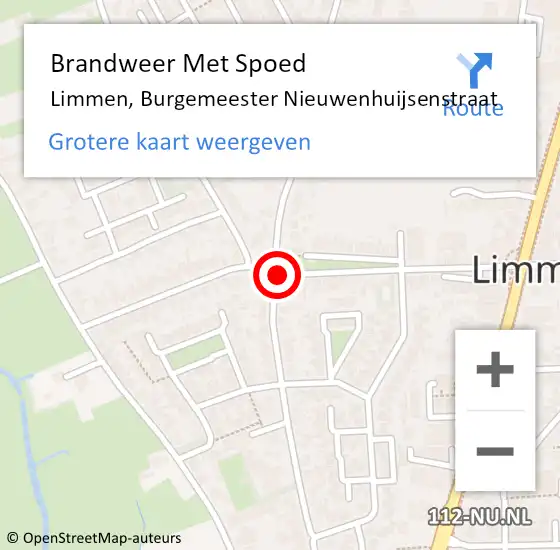 Locatie op kaart van de 112 melding: Brandweer Met Spoed Naar Limmen, Burgemeester Nieuwenhuijsenstraat op 19 juni 2016 20:02