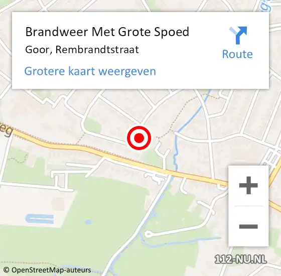 Locatie op kaart van de 112 melding: Brandweer Met Grote Spoed Naar Goor, Rembrandtstraat op 19 juni 2016 20:27