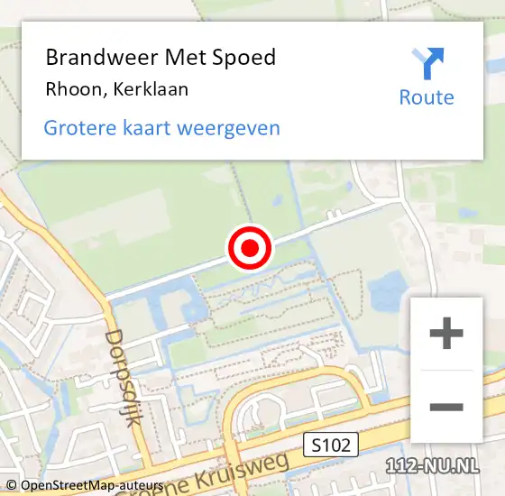 Locatie op kaart van de 112 melding: Brandweer Met Spoed Naar Rhoon, Kerklaan op 19 juni 2016 20:31