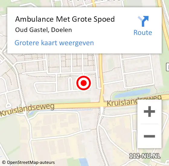 Locatie op kaart van de 112 melding: Ambulance Met Grote Spoed Naar Oud Gastel, Doelen op 19 juni 2016 20:40