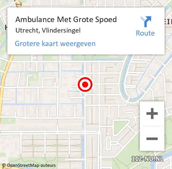 Locatie op kaart van de 112 melding: Ambulance Met Grote Spoed Naar Utrecht, Zilveren Maanvlinder op 19 juni 2016 21:22