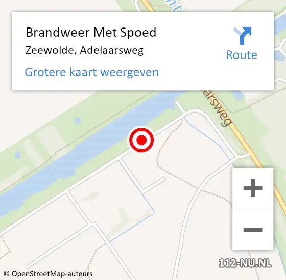 Locatie op kaart van de 112 melding: Brandweer Met Spoed Naar Zeewolde, Adelaarsweg op 19 juni 2016 21:34