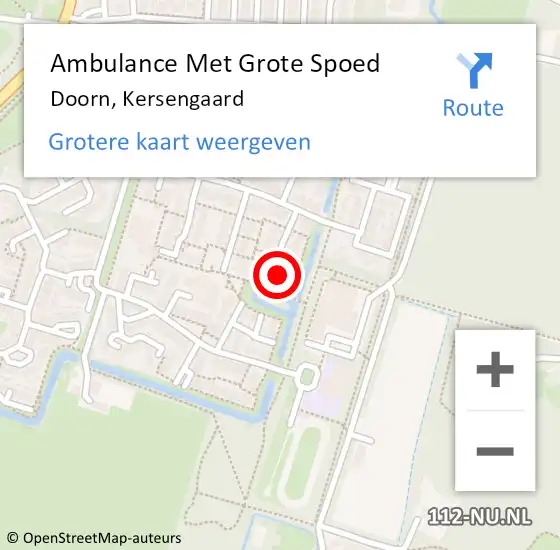 Locatie op kaart van de 112 melding: Ambulance Met Grote Spoed Naar Doorn, Kersengaard op 19 juni 2016 23:13