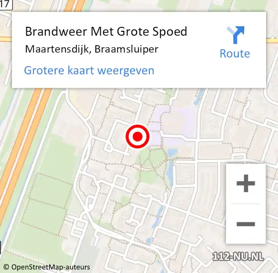 Locatie op kaart van de 112 melding: Brandweer Met Grote Spoed Naar Maartensdijk, Braamsluiper op 20 juni 2016 01:40