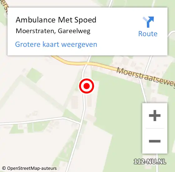 Locatie op kaart van de 112 melding: Ambulance Met Spoed Naar Moerstraten, Gareelweg op 18 december 2013 17:54