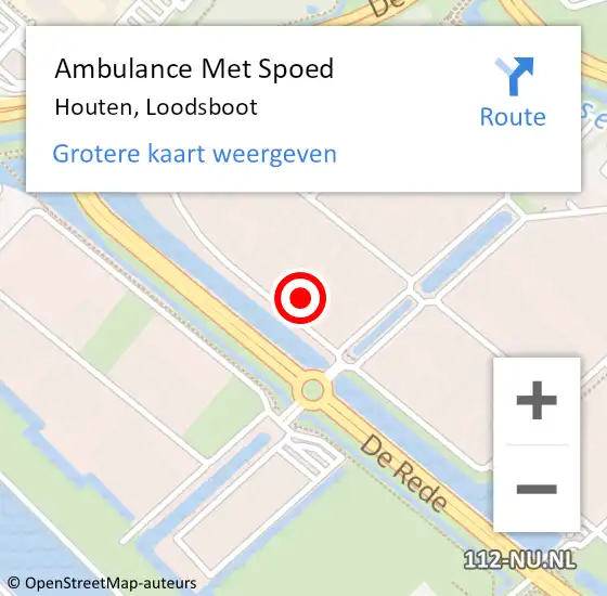 Locatie op kaart van de 112 melding: Ambulance Met Spoed Naar Houten, Loodsboot op 20 juni 2016 10:39