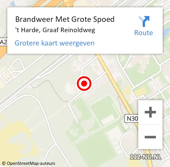 Locatie op kaart van de 112 melding: Brandweer Met Grote Spoed Naar 't Harde, Graaf Reinoldweg op 20 juni 2016 10:55