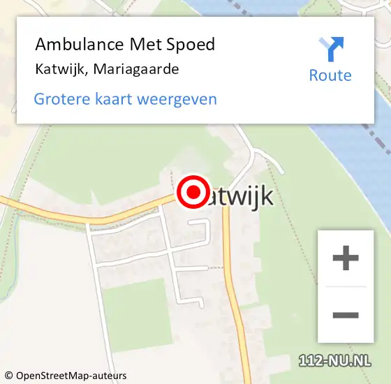 Locatie op kaart van de 112 melding: Ambulance Met Spoed Naar Katwijk, Mariagaarde op 20 juni 2016 12:56