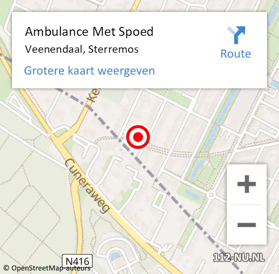 Locatie op kaart van de 112 melding: Ambulance Met Spoed Naar Veenendaal, Sterremos op 20 juni 2016 13:17