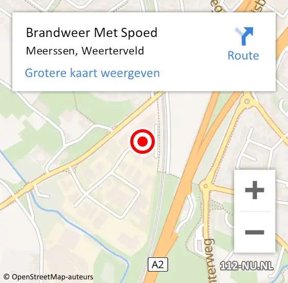 Locatie op kaart van de 112 melding: Brandweer Met Spoed Naar Meerssen, Weerterveld op 20 juni 2016 13:36