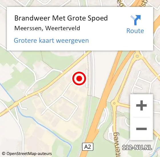 Locatie op kaart van de 112 melding: Brandweer Met Grote Spoed Naar Meerssen, Weerterveld op 20 juni 2016 13:43