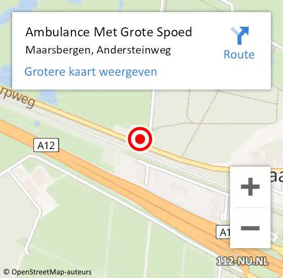 Locatie op kaart van de 112 melding: Ambulance Met Grote Spoed Naar Maarsbergen, Andersteinweg op 20 juni 2016 14:54