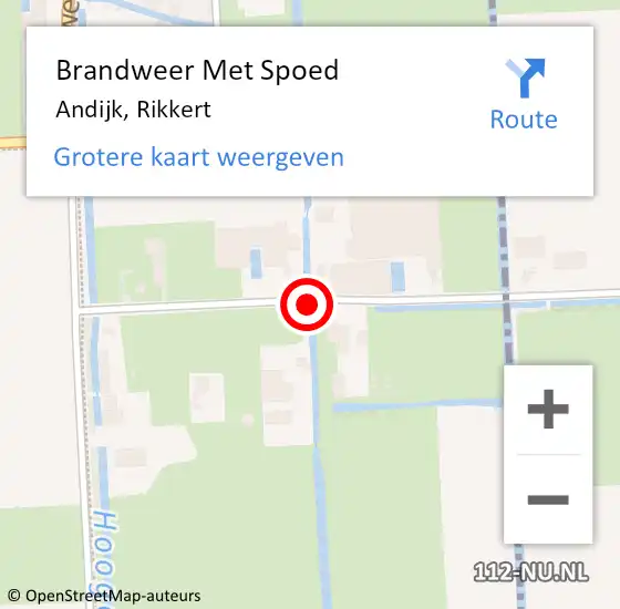 Locatie op kaart van de 112 melding: Brandweer Met Spoed Naar Andijk, Rikkert op 20 juni 2016 14:55