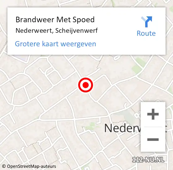 Locatie op kaart van de 112 melding: Brandweer Met Spoed Naar Nederweert, Scheijvenwerf op 20 juni 2016 15:38