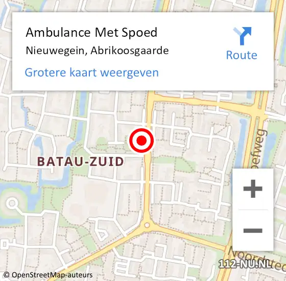 Locatie op kaart van de 112 melding: Ambulance Met Spoed Naar Nieuwegein, Abrikoosgaarde op 20 juni 2016 15:56